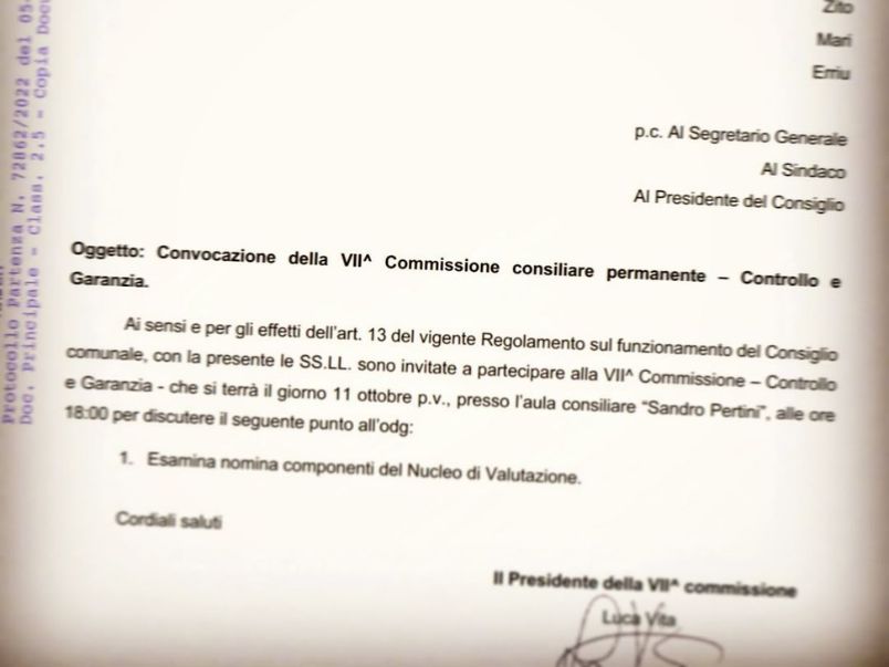 Convocata la prima Commissione Trasparenza
